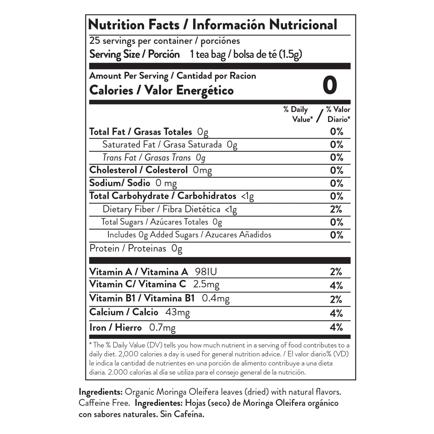 Monarchs - Miracle Tree Organic Moringa Tea Apple & Cinnamon