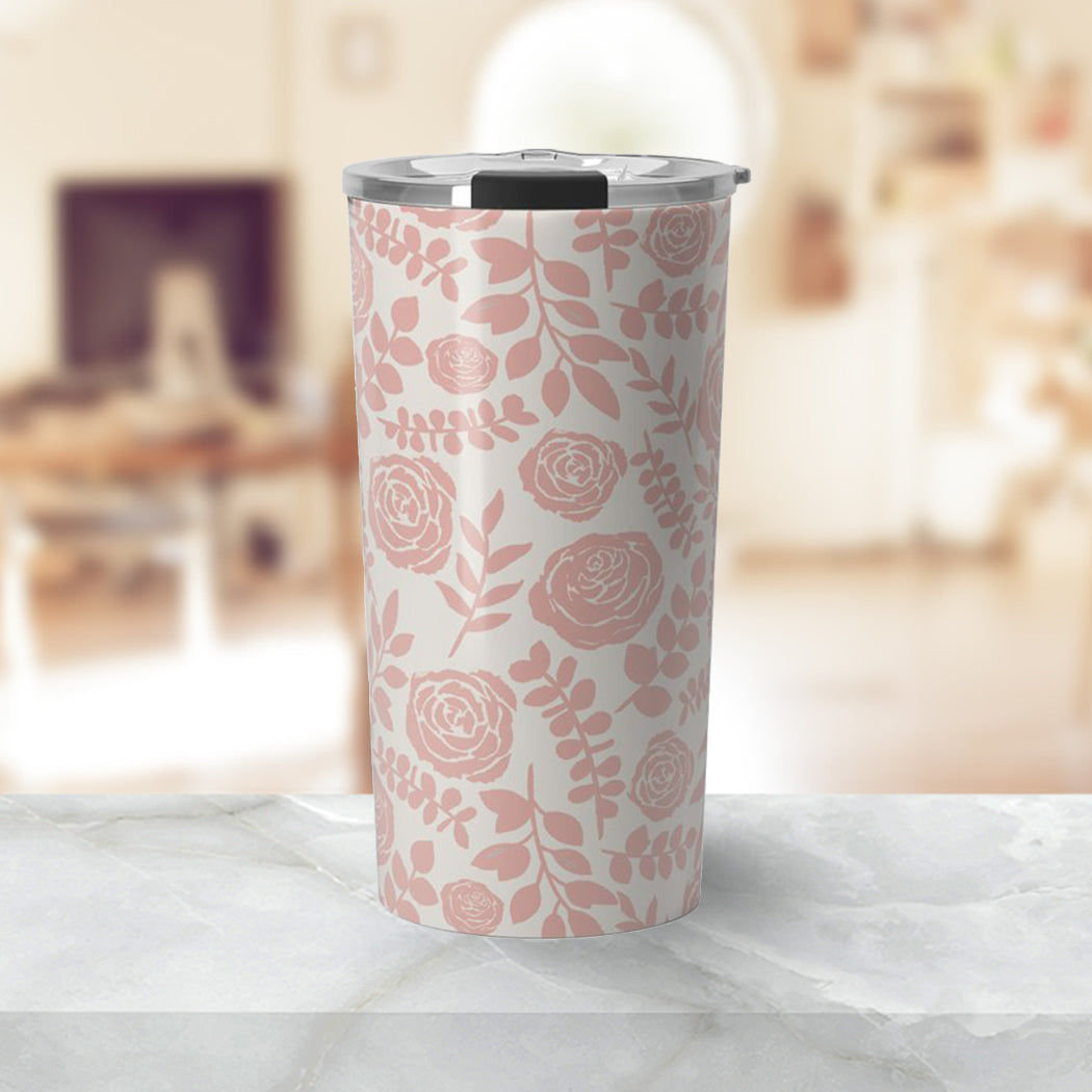 Monarchs-Blush Floral Travel Coffee Mug