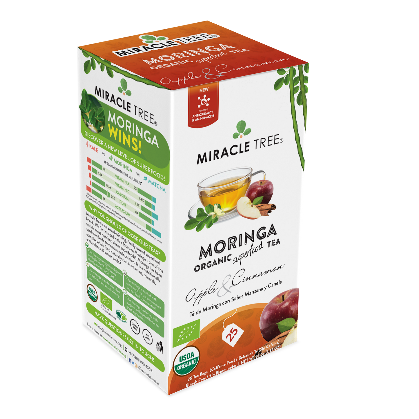 Monarchs - Miracle Tree Organic Moringa Tea Apple & Cinnamon