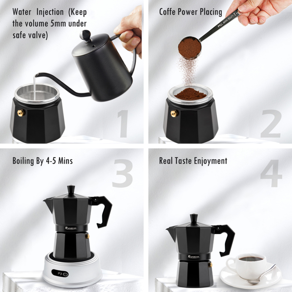 Stovetop 6 Cup Espresso Coffee Maker Pot